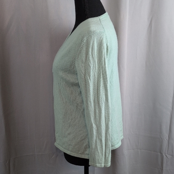 Ann Taylor Cashmere Mint Green Cardigan Sweater Set. - Picture 3 of 11